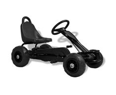 vidaXL Pedal Go-Kart Luftreifen Schwarz Kinder Rennwagen Sportwagen Tretauto