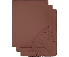 CelinaTex Lucina for Kids Baby Spannbettlaken 3er-Set 60x120 - 70x140 schoko braun Jersey Baumwolle Spannbetttuch Dreierpack Kinder Matratze 0004535