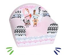 DELSIT Kindersessel Babysessel Kinder Sessel Baby Sitz Kindermöbel für Mädchen HASEN Rosa