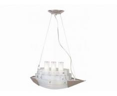 Decken-Pendelleuchte Motiv Dampfer Designer Glasleuchte Kinderleuchte