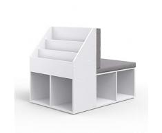 Vicco Kinderregal Onix mit Sitzbank 6 Faltboxen Kindersitzbank Kinderzimmerregal (Ohne Faltboxen)