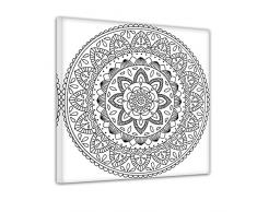 Bilderdepot24 Mandala IV - Ausmalbild auf Leinwand, aufgespannt auf Rahmen - Quadrat-Format - 30x30 cm
