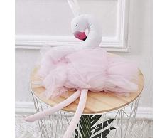 Biback Schwanenpuppe, weiche rosa Spitze, Krone Schwan Stofftier Spielzeug Kissen Baby Appease Puppe Home Dekoration