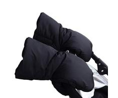 Kinderwagen Handschuhe Handwärmer mit Warme Fleece Wasserfest Atmungsaktiv und Windfest für Kinderwagen Kinderwagenmuff (Schwarz)
