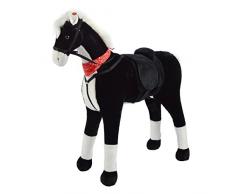 Pink Papaya Plüschpferd XXL 105cm Pferd, Amadeus, Fast lebensgroßes Spielpferd zum reiten, Stehpferd XXL, Spielzeug Pferd bis 100kg belastbar - Kinderpferd mit Kleiner Bürste