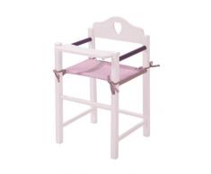 roba Puppenhochstuhl, Puppenmöbel Serie Fienchen, Puppenstuhl für Puppen und Babypuppen, Puppenzubehör weiß lackiert