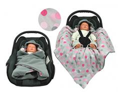 Einschlagdecke für die Babyschale Fußsack für kalte Tage in verschiedenen Farben von HOBEA-Germany, Farben Winterdecken:grau mit Punkten