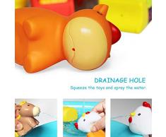 Schwimmendes Badespielzeug Farm Set(8 PCS),Weiche Hunde Enten Schaf Henne Schwein Badespielzeug,Badezimmer Spielzeug sich hin und herbewegende Bauernhof-Baden Spaß Zeit Großes Geschenk für Baby