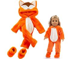 mxjeeio Einteiliger Puppen-Overall Puppenbekleidung - Bekleidungs- und Zubehörset für Babypuppen 40-48cm