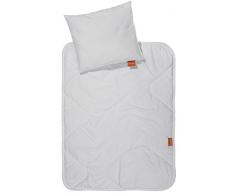 sleepling 190203 Basic 100 2 TLG. Set Kinderwagen/Babywagen Decke und Kissen 60 x 78 cm + 30 x 35 cm, weiß