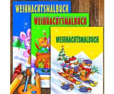 Malbuch - Weihnachten: 3 Hefte a 80 Seiten