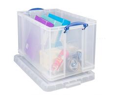 Really Useful Box 84CCB Aufbewahrungsbox für Kleidung, Schuhe, Spielzeug, 84 L, klar transparent