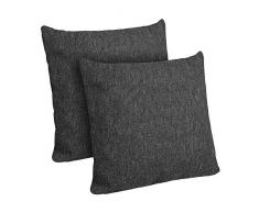 Selfitex 2er Set Sofakissen mit Füllung | Dekokissen mit Komfort-Polster-Bezug mit RV und Füllkissen | super flauschig und extra weich | im Doppelpack: 2X Größe 40x40 cm | Couchkissen (Anthrazit)