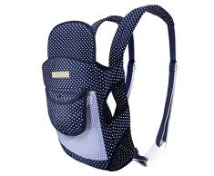 Limeow Tragesitz Bauchtrage Babytragetasche Kindertrage Tragetuch Baby Rückentrage Babytragetuch Babytrage Baby Carrier Baby Trage Baby Tragetasche Babytragegurt Babytragen Blau mit Wellenpunkten