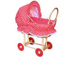 Puppenwagen aus Weide Holz Weidenwagen Kinderwagen Weidenpuppenwagen Herzchen HR