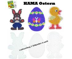Hama Stiftplatten-Set midi Ostern Osterei + Küken + Häschen + Malheft