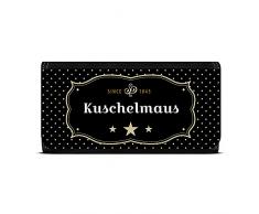 Geldbörse mit Namen Kuschelmaus - Design Retro Wappen - Brieftasche, Geldbeutel, Portemonnaie, personalisiert für Damen und Herren