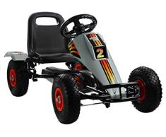 fit4form Kinder Go Kart Silverstone Racer Tretauto Gokart ab 3 Jahren mit Luftreifen