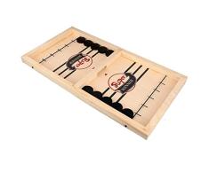 HSKB Eishockey Puck Equipment Tischspiel Flipper und Kicker Holz Desktop Spiel für die ganze Familie Mini Spielfeld Tisch Spielzeug Kompaktes Spiel auch für die Reise