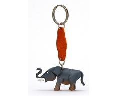 Elefant Benjamin - Deko Schlüsselanhänger Figur aus Leder in der Kategorie Plüschtier / Stofftier / Kuscheltier von Monkimau in grau - Dein bester Freund. Immer dabei! - 5x2x4cm LxBxH klein, jeweils 1 Stück