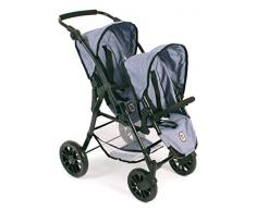 Bayer Chic 2000 691 50 - Tandem-Buggy Twinny, Zwillingspuppenwagen für Puppen bis ca. 50 cm, Jeans Blue