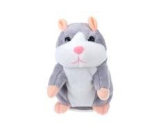 TOYMYTOY Plüsch Hamster, wiederholt was du sagst lustiger Hamster Plüschtier Interaktives Stofftier Geburtstagsgeschenke für Kinder (grau)