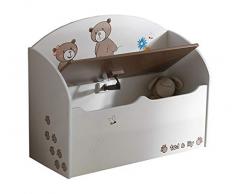 habeig Spielzeugtruhe Truhe Spielkiste Sitzbank Kiste Kinderbank für Kinderzimmer (Beige/Chocolate)