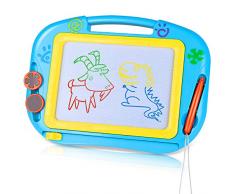 TTMOW Zaubertafel Kinder Maltafel mit Magnetische Stempel, Verdicktes Lerntafel Reißbrett Kindergeschenk für Kinder ab 2 ab 3 (Blau)