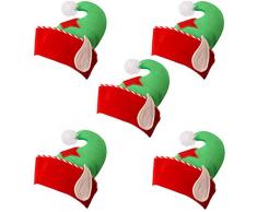 I LOVE FANCY DRESS LTD WEIHNACHTSMÜTZEN-Party-Pack 5-TEILIGES Damen-WEIHNACHTSKOSTÜM-FANTASTISCHES Kleid-ZUBEHÖR-Set - 5X PLÜSCHELFEN-Hut MIT Ohren