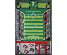 TAPITOM Teppich Kinderzimmer Fußball Spielteppich Kinderteppich Fußballplatz Grün 200 X 130 cm
