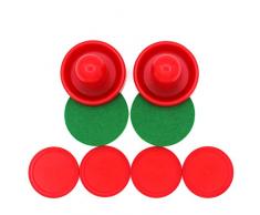 Toyvian 16 Stücke Airhockey Pusher und Drücker für Air Hockey Tisch Spiel 76 MM Air Hockey Zubehör (Rot Dunkelblau)