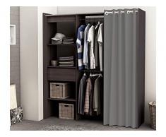 möbelando Kleiderschrank Schrank Holzschrank Schlafzimmerschrank Flurschrank Clara I Vulcano-Eiche