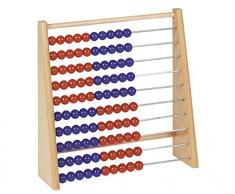 Unbekannt Holz-Rechenschieber 100 rot/blau - Rechenrahmen Kinder Grundschule Abakus