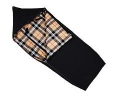 Kinderwagen Fußsack Universell Buggy von UKJE Schwarz Kariert Waffelpique Universeller Verschluss für Gurte Kein Schwitzen Mehr! Weich & Sehr Warm im Winter Öko-Tex Baumwolle Recycelbar