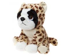 Lashuma Stoff Hund Französische Bulldogge Verkleidet mit Leopardenkostüm, Plüschhund 20 cm