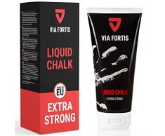 VIA FORTIS® Liquid Chalk – Flüssigkreide für maximalen Grip beim Sport – Schnell trocknend, extrem ergiebig und lang haltend – Für Calisthenics, Bouldern, Klettern, Crossfit, Pole UVM.