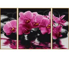 Schipper 609260603 - Malen nach Zahlen - Orchideen - Bilder malen für Erwachsene, inklusive Pinsel und Acrylfarben, Triptychon 50 x 80 cm