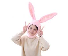 BESTOYARD Kaninchen Hut mit Ohren Lustige Plüsch Hase Ohren Kappe Kaninchen Kostüm Foto Booth Requisiten (Rosa)