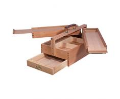 Artina Malkasten Vannes - Utensilienbox - Malkoffer aus Holz mit 4 Staufächern
