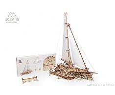 UGEARS 70059 3D Trimaran Merihobus Schiff Segelboot Holzpuzzle Modellbau Set Denkspiel-DIY Puzzle Lernspielzeug Modellbausatz aus Holz,