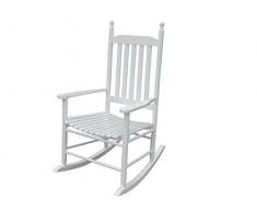 elbmöbel Schaukelstuhl 115 x 62 x 84cm Stuhl Holzstuhl massiv weiß antik Holz Landhaus