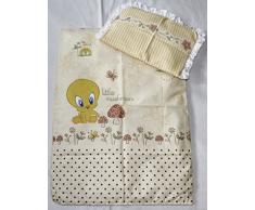 Rawstyle 4 tlg. Set Bezug für Kinderwagen (Disney Beige) Garnitur Bettwäsche Decke + Kissen + Füllung 70x50 cm