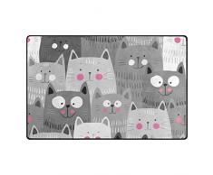 JSTEL INGBAGS Teppich, super weich, modern, Niedliche Katzen, bunt, Wohnzimmerteppich für Kinder, Spielteppich und Teppiche, 79 x 51 cm, Multi, 31 x 20 inch