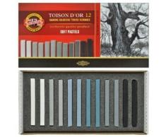 KOH-I-NOOR TOISON DOR 8592 Weiche Künstler-Pastellkreiden in Grautönen(12 Stück)