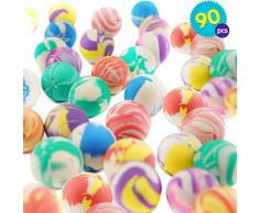 THE TWIDDLERS 90 Stück Flummis, Hüpfball Ball, Gummiball & Springball Set für Kinder | ideale Kindergeburtstag Spielzeug Give Aways, Mitbringsel & Mitgebsel - ideales Innenspielzeug für Kinder