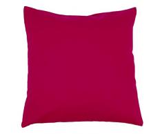 Kissenbezug, Uni, Baumwolle Linon, Reißverschluss, einfarbig, Kopfkissen, Dekokissen | 40x40 cm - Pink