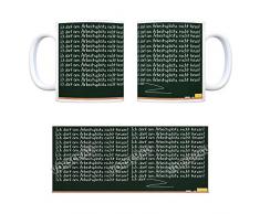 Strafarbeit Kaffeebecher: Furzregel am Arbeitsplatz Tasse Kaffeetasse Becher mug Teetasse Büro Tafel Schule Kreide Schwamm Lehrer Nachsitzen Strafarbeit furzen furz stinken eklig schmutzig kacke