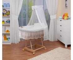 WALDIN Baby Stubenwagen-Set mit Ausstattung,XXL,Bollerwagen,komplett,9 Modelle wählbar,weiß/weiß