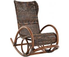 korb.outlet Schaukelstuhl Luxor Natur Rattan Zebrano Braun Schwarz Schaukler Relax-Stuhl Schwingsessel Schaukelsessel