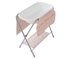 Vertbaudet Puppen-Wickeltisch mit Badewanne weiß/rosa ONE Size